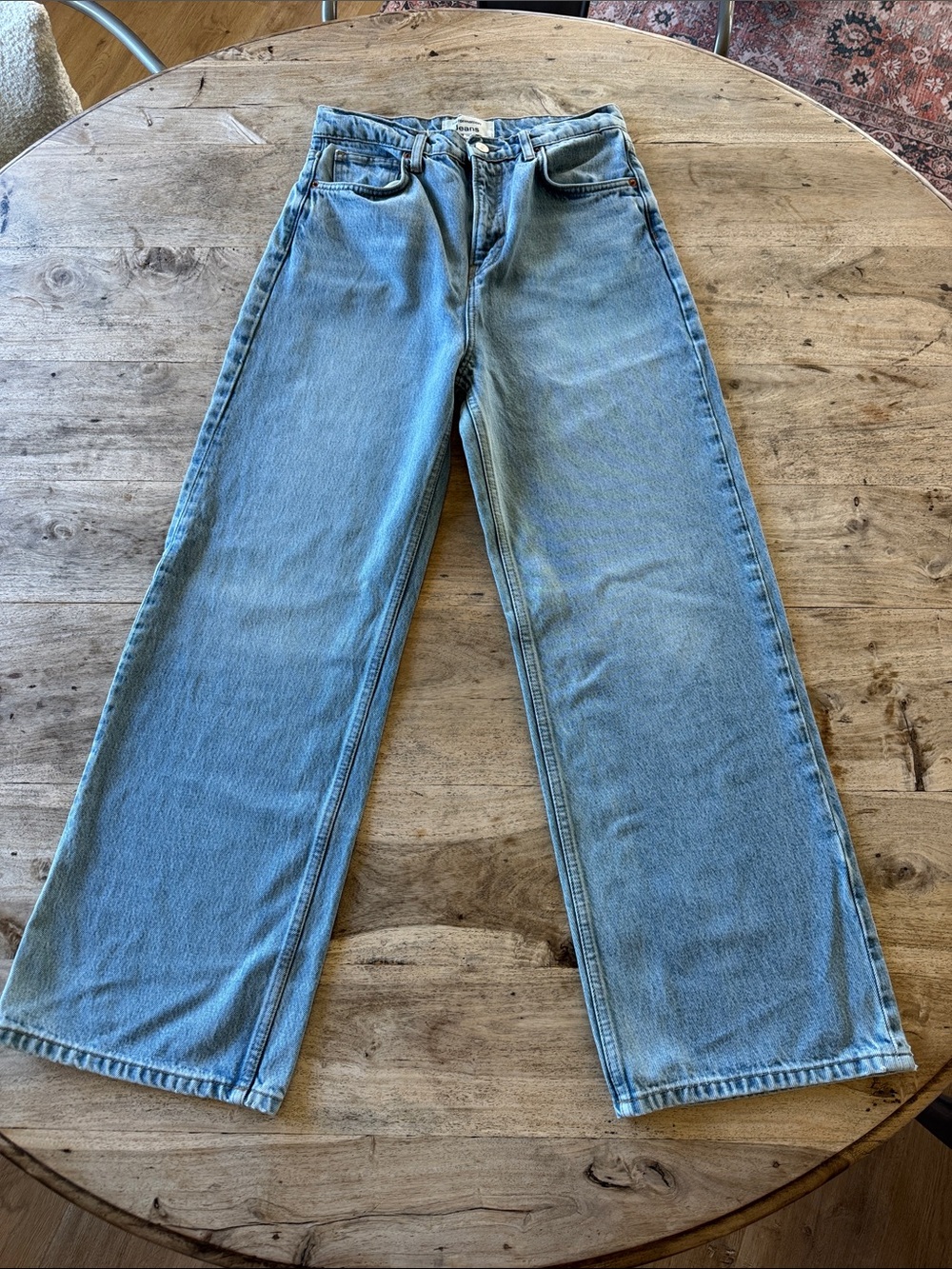 Reformation Light Blue Wide-Leg Jeans